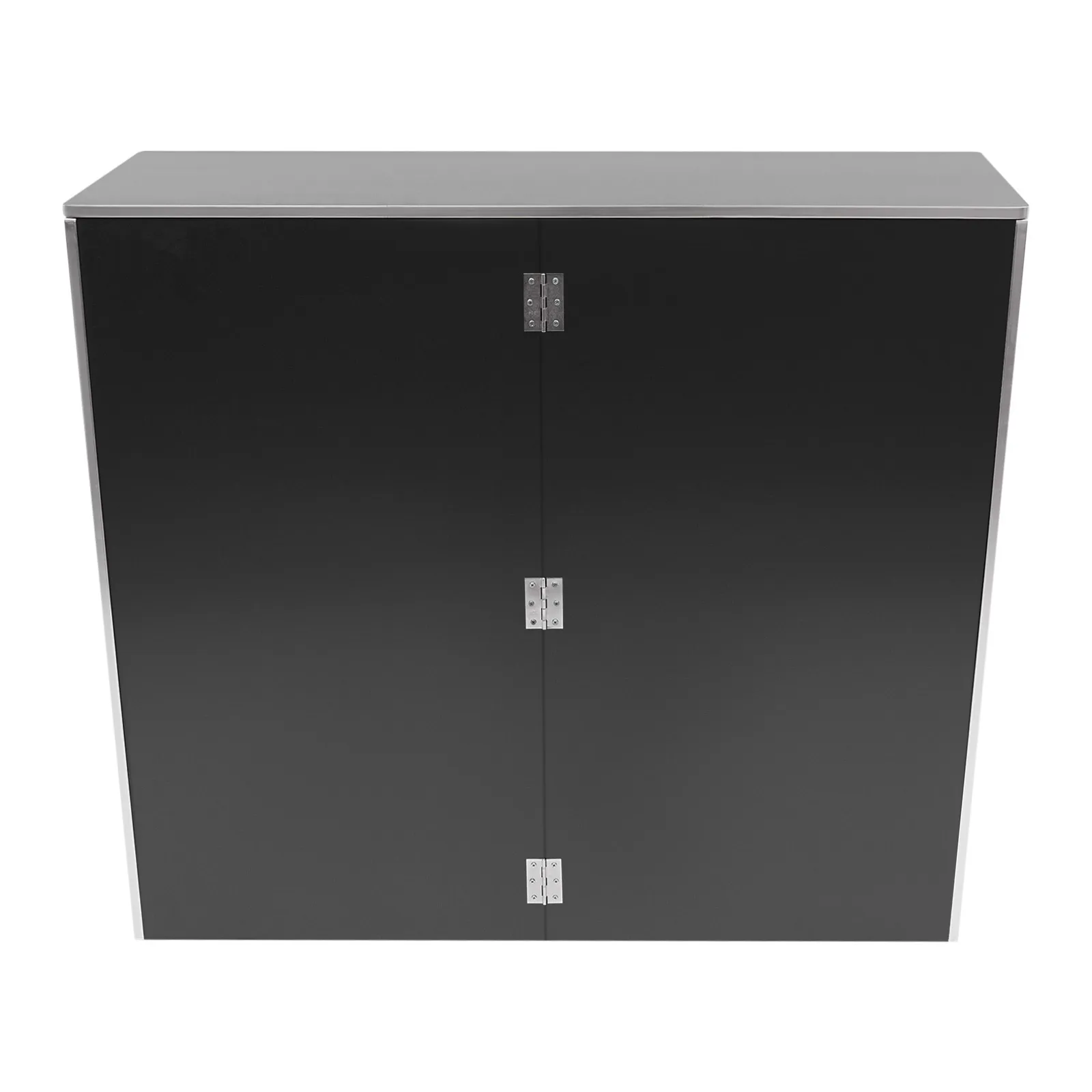 Foldable Bar, Portable Event Bar, Portable Bar Cabinet,Black aluminum double-layer open cabinet