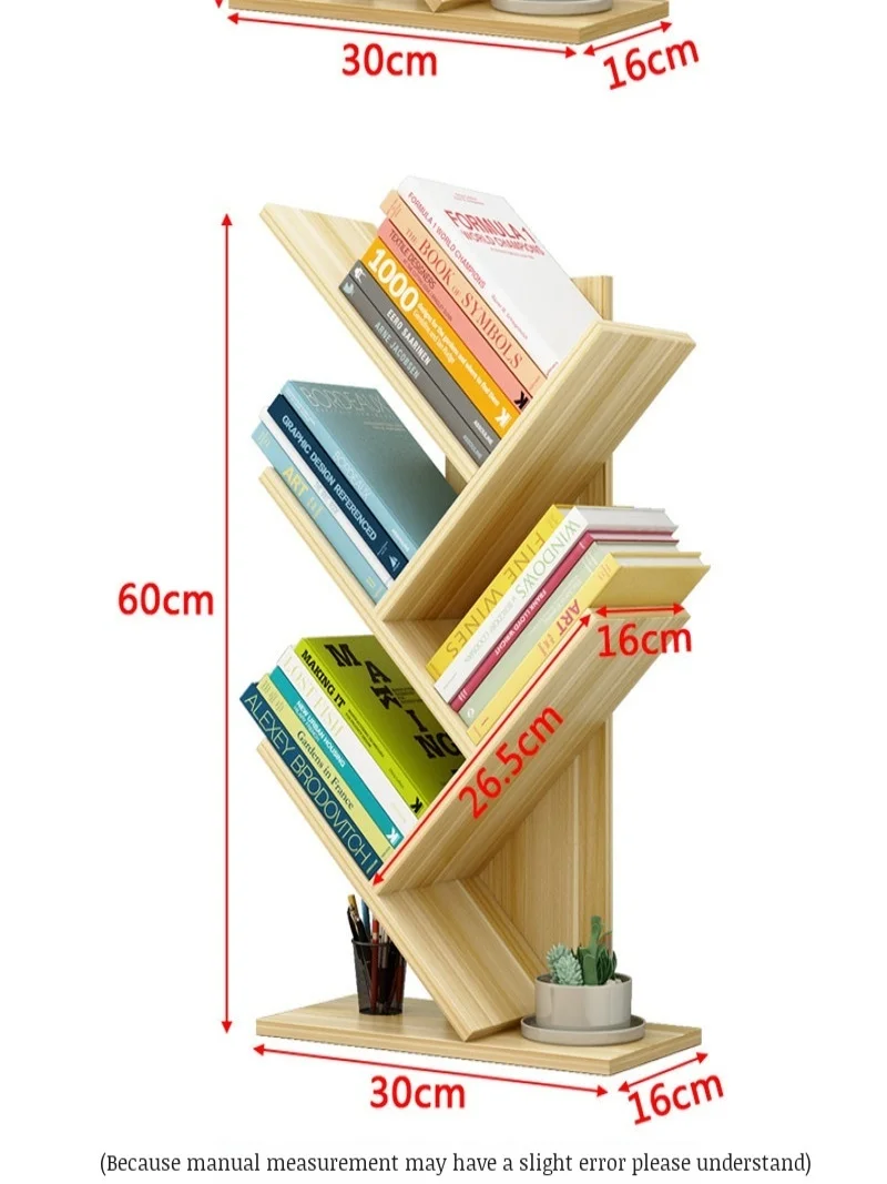 Desktop Tree-shaped bookshelf Livingroom multi-layer simple floor-standing fishbone bookcase bedroom Storage Kitchen Organizer 6