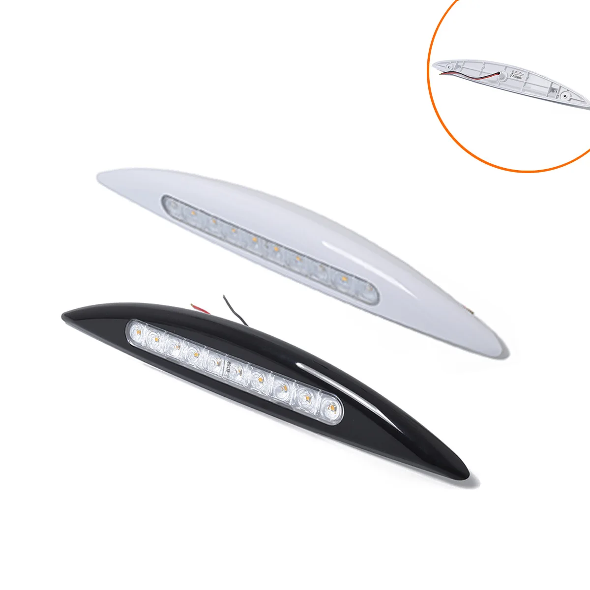 

1pc for Motorhome Sun Shade Light Black White Outdoor 12V Porch LED