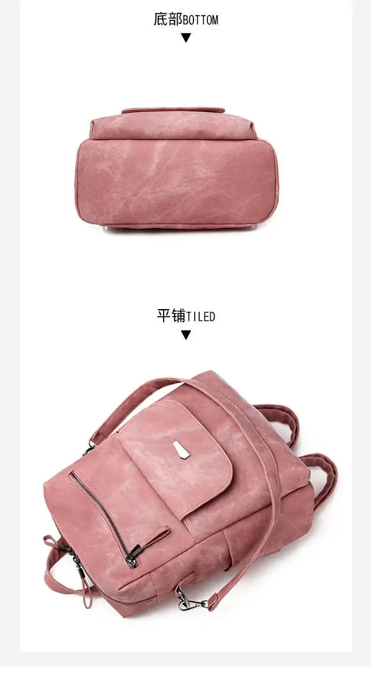 Koreanische Version Große Kapazität frauen Rucksack frauen Rucksack Mode Persönlichkeit PU Doppel Schulter Taschen frauen Rucksack – Detail 11