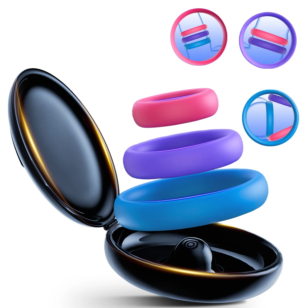 Penis Ring 3Pcs Penis Ring For Men Dick Delayed Ejaculation Enhance Erection Cock Lasting Trainer Semen Lock Ring Reusable Adult Sex Toys