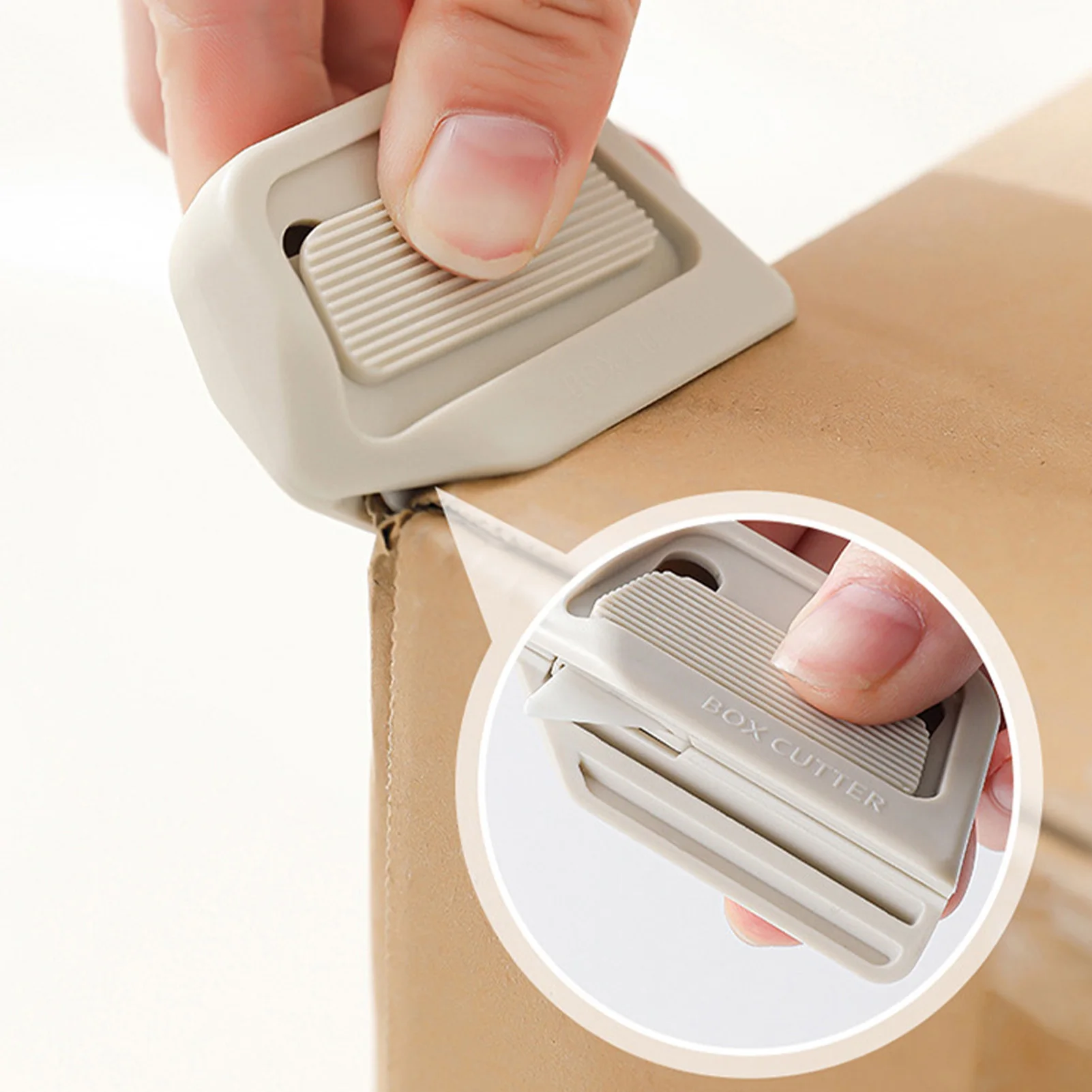 자동 리바운드 블레이드가 있는 세라믹 안전 박스 커터, 사무용 포장 테이프 및 판지 개봉용 자석 미니 유틸리티 나이프