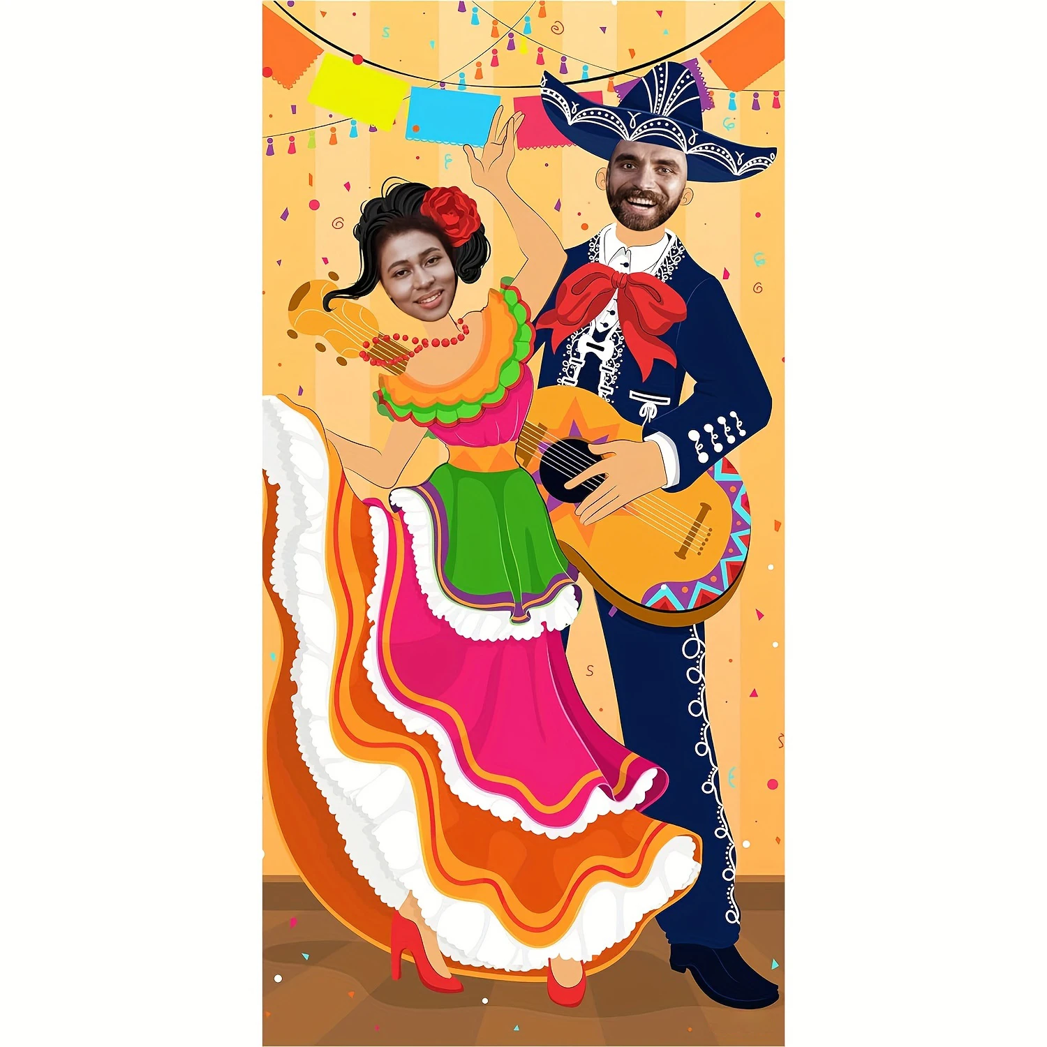 Party Decorations Cinco de Mayo Fiesta Couple Photo Door Banner for Party Supplies Mexican Theme Fiesta Party or Festivals party decorations