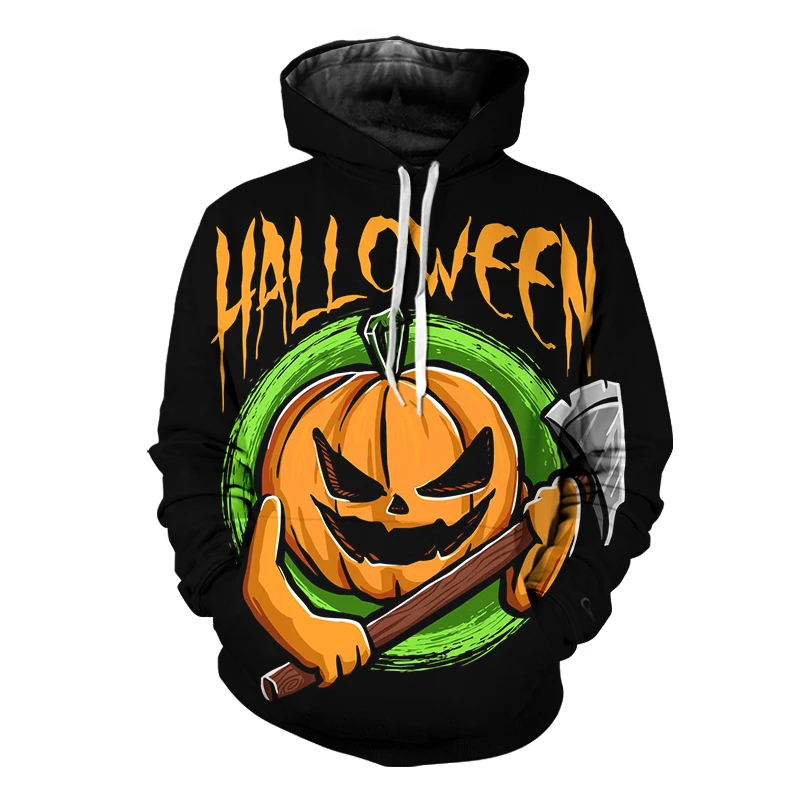 

2022 New Halloween 3D Pumpkin Party Hoodies For Men Funny Cosplay Long Sleeve Clothing Boys Girl Cartoon Harajuku Sweatshirt