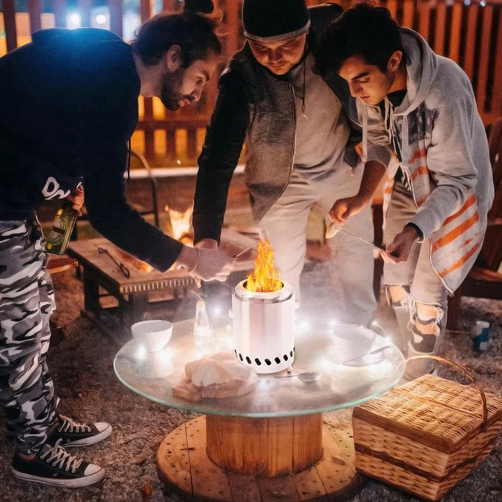 Smokeless Tabletop Fire Pit Indoor Outdoor Table Top Firepit Portable Mini Stove Wood Burning Or Pellet Fueled Portable Bonfire