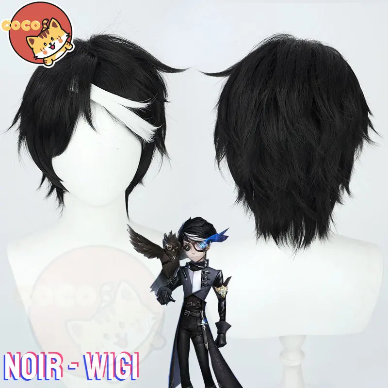 Cocos Game Identity V Noir Seer Parrucca Cosplay Game Cos Identity V Parrucca Eli Clark Seer Cosplay Parrucca Di Seta Mista In Bianco E Nero