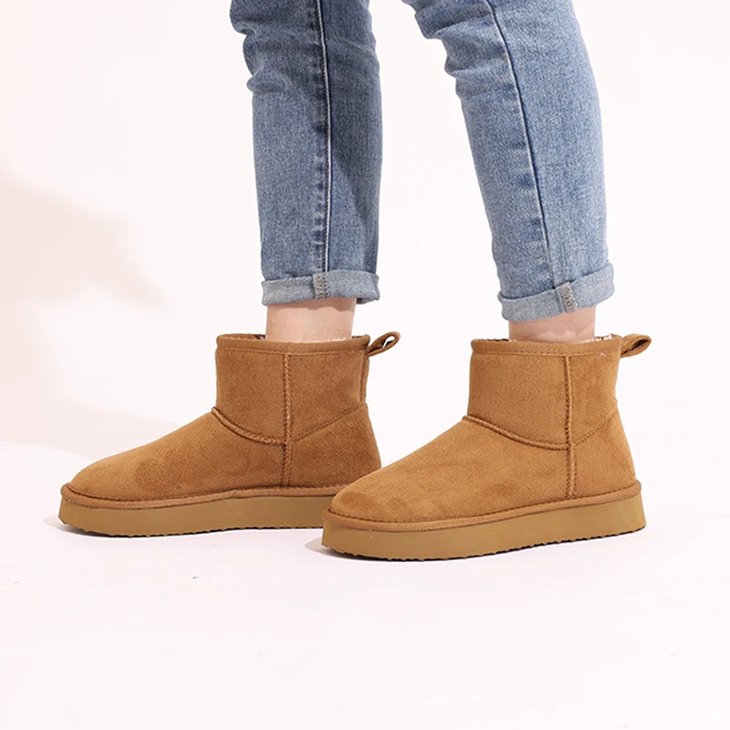 Comwarm Winter-Schneestiefel für Damen, dicker Boden, Plüsch, flauschige Schneestiefel, bequeme Haus-Pelzstiefel, rutschfeste Plateau-Baumwollschuhe – Detail 7