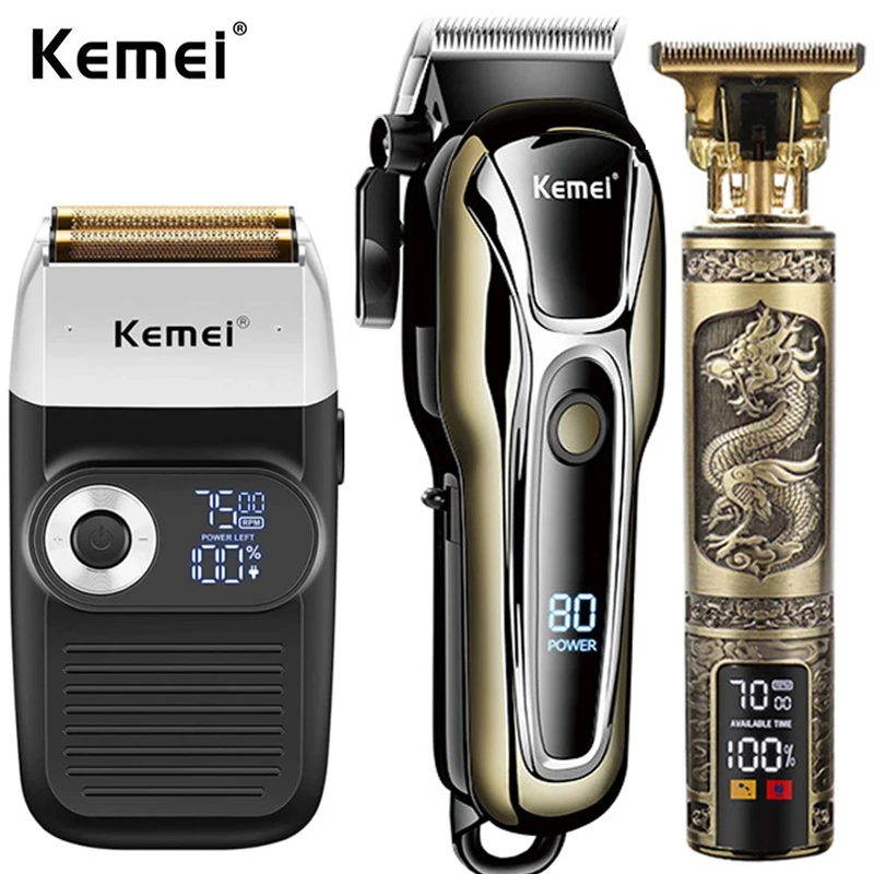 

Kemei Hair Clipper Electric Trimmer For Men Shaver Razor Professional Men's Cutting Machine Wireless Barber Hairdress
