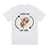Wake Up Act Silly Meme Graphic T Shirt Funny Cute Cat Print Short Sleeve T-shirt Women Casual Oversized T Shirts 2