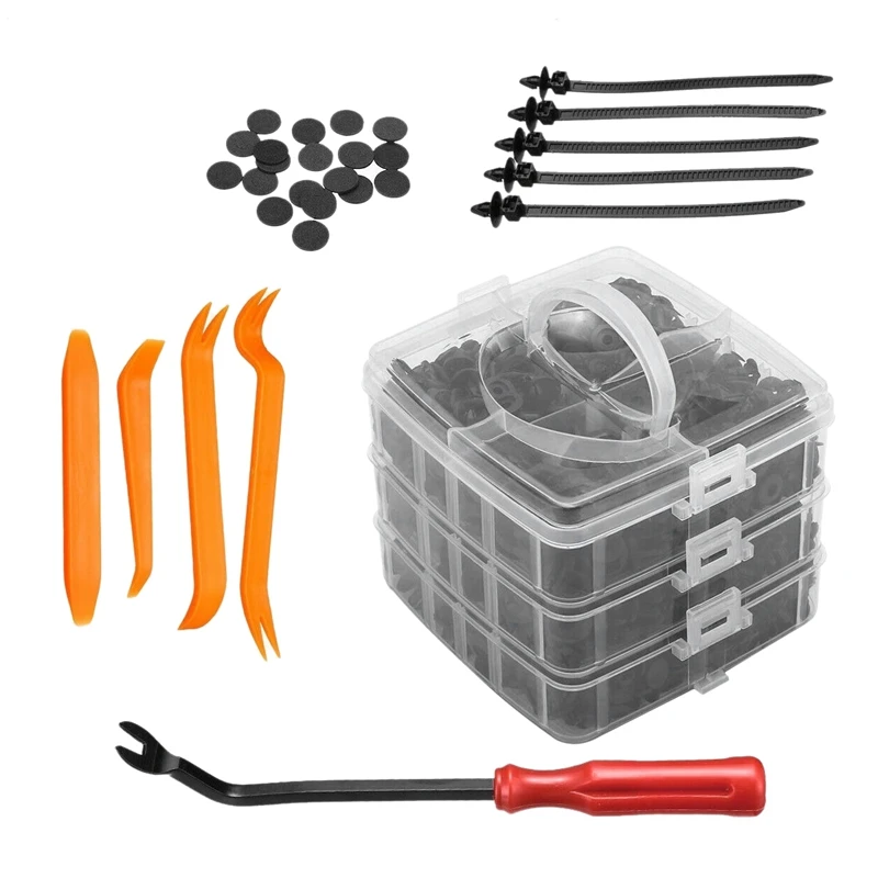 

Автомобильные фиксаторы-зажимы, Пластмассовые строительные зажимы, 675 шт., 16 размеров, комплект крепежных зажимов для панели автомобильной двери, комплект крепежных зажимов, съемник крепления