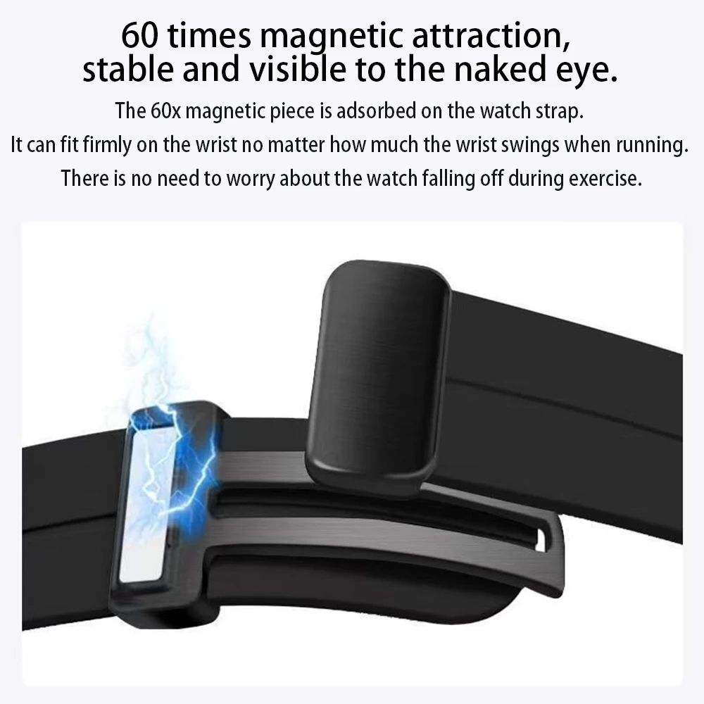 Sport Silicone Band with Magnetic Clasp - Breathable, Sweatproof, Lightweight Design