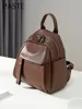 New Fashion Soft Natural Cow Leather Women Backpack Coffee 2 Sizes High Quality School Travel Shoulder Bags Satchel Rucksack 2