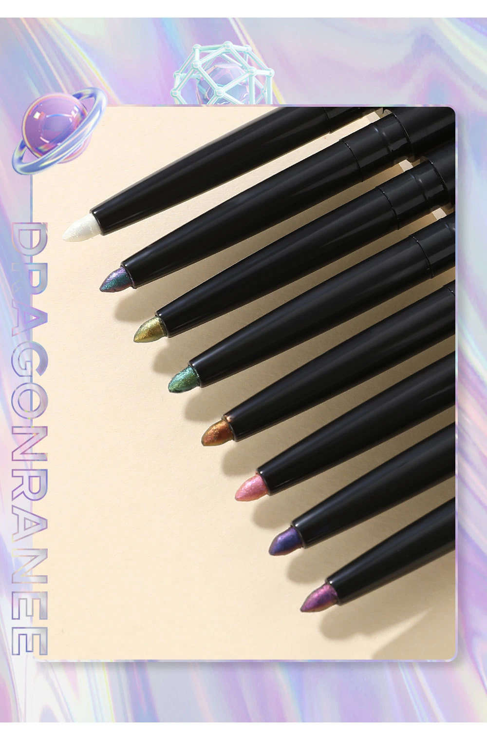 Perlglanz Aurora Eyeliner Stift Wasserfest Metallic Glitzer_voghion.com