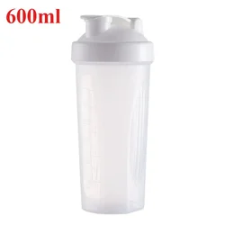 Enhanced Sports Shaker Bottle with Steel Ball for Protein Mixes and Exercise Hydration (White - 600ml)