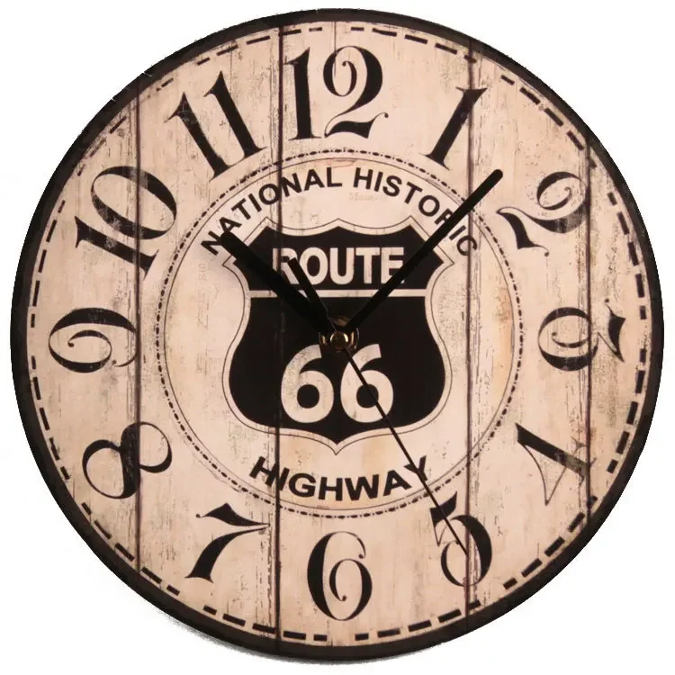 23 Cm Vintage Nordic Style Wooden Wall Clock Color:style6
