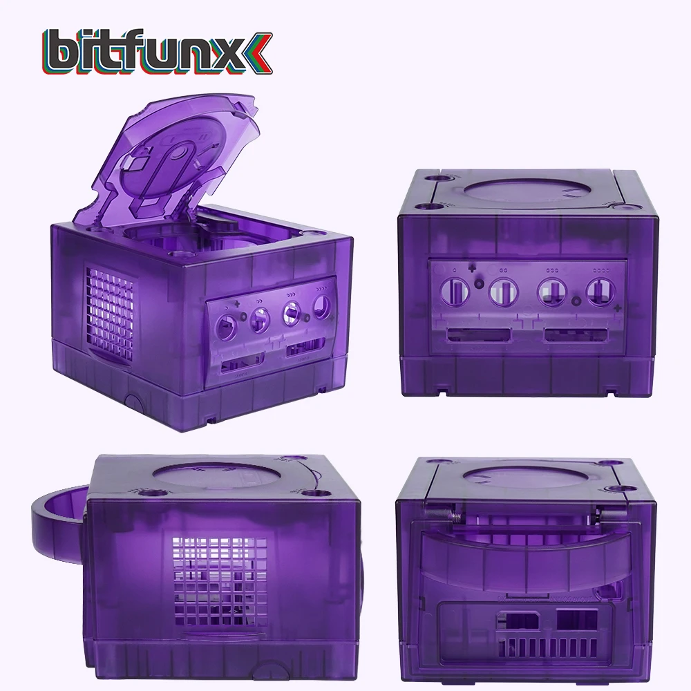 Запасной прозрачный чехол Bitfunx Gamecube NGC для Gamecube NGC, фиолетовый, прозрачный, черный