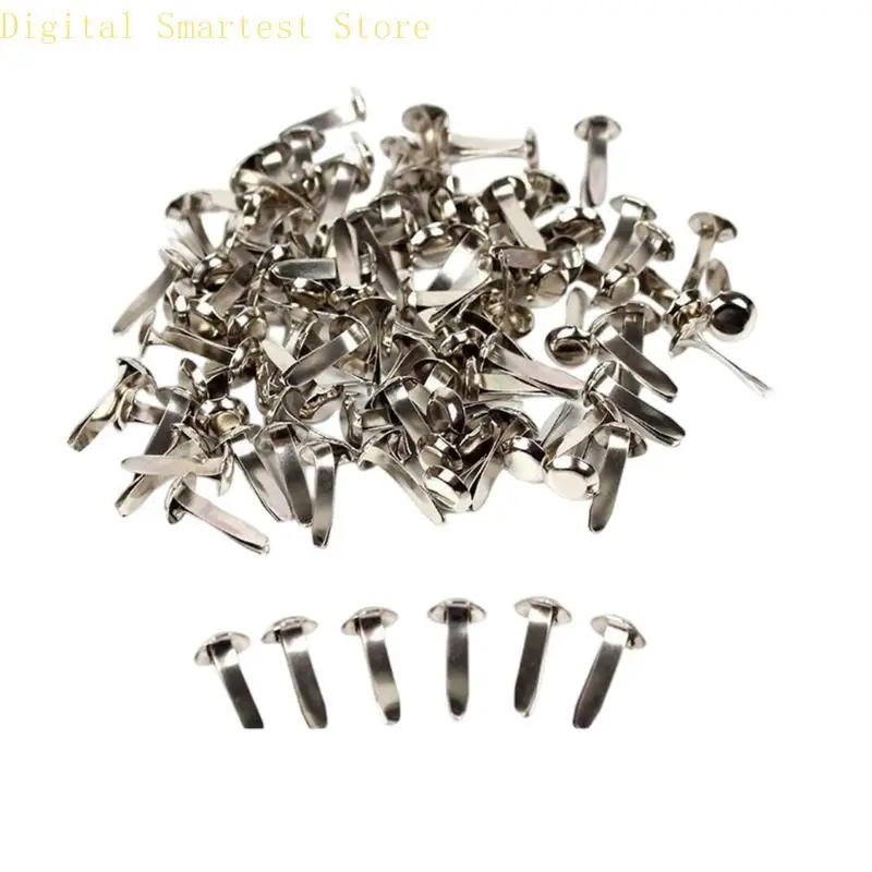 85AA 400Pcs 스크랩북 카드 제작을 위한 둥근 금속 브래드 2구 금속 압정