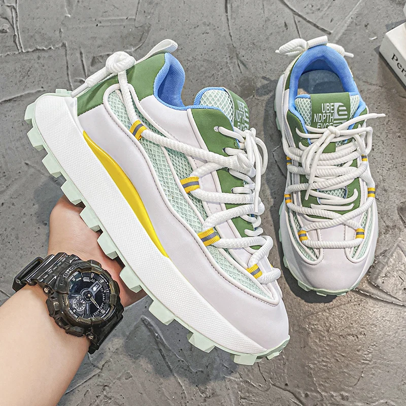 関税込   Fashion Chunky Runner Stripes Sneakers Amazon.com | YYSPR Women's Fashion Platform Lace Up Sneakers