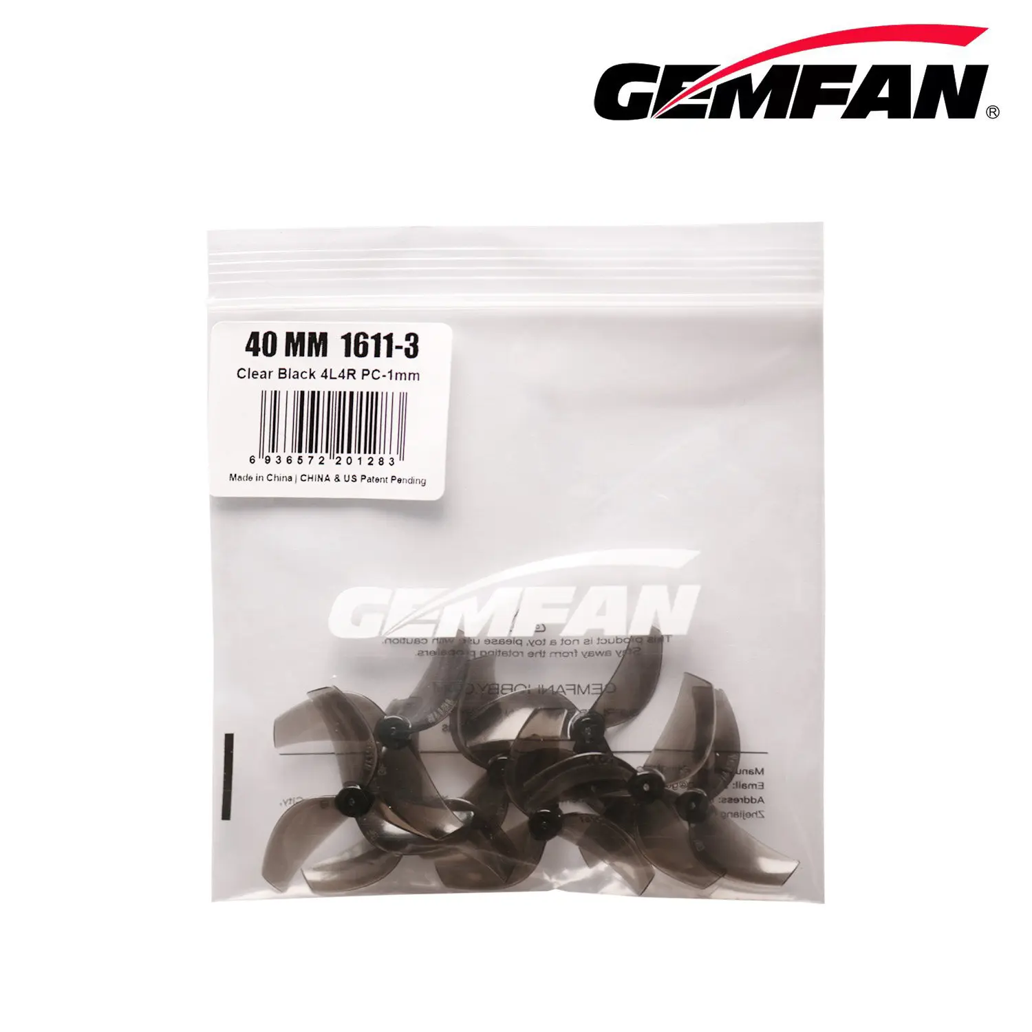 Gemfan 1611-3 Hélices 40mm 3 Pales Micro Drone FPV Whoop Lot 4 Paires
