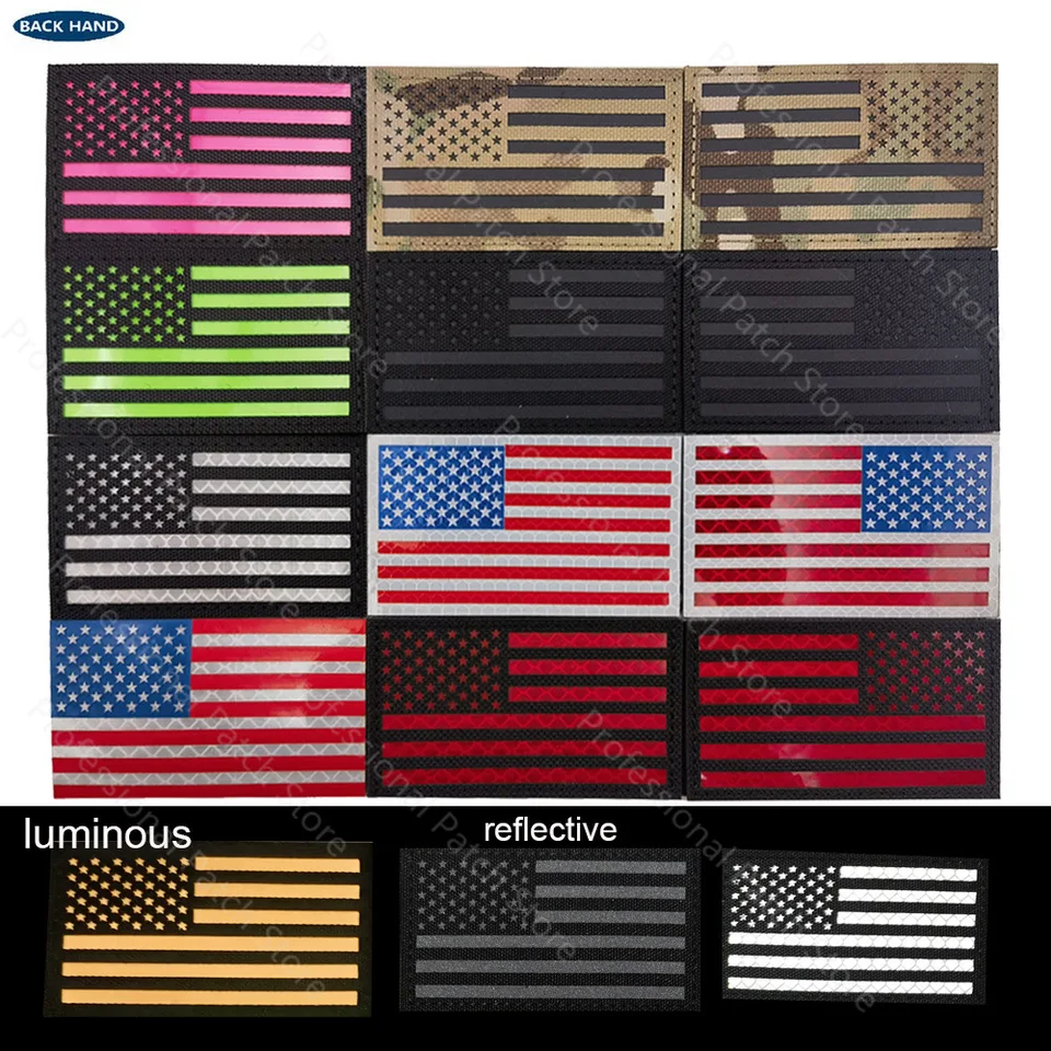Set di toppe con bandiera USA da 2 pezzi - Toppe ricamate con bandiera