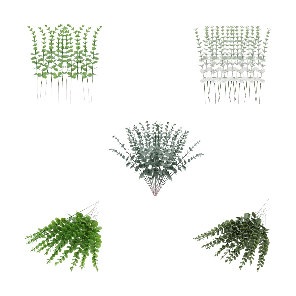 

2/3 12piece Fine Workmanship Eucalyptus Simulated Plant Bouquet High Simulation Artificial Plants Decoration Large Quantity