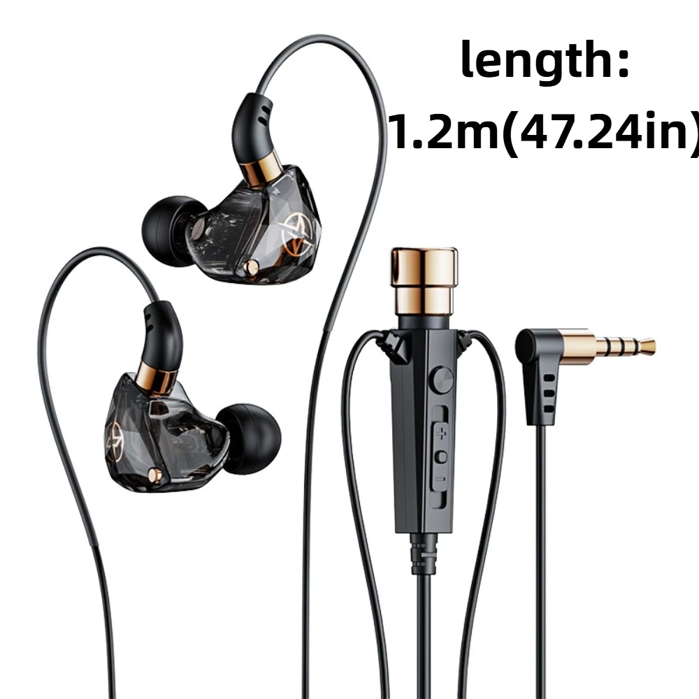 마이크가 장착된 다이나믹 유선 이어폰 3.5mm 인이어 이어폰 서라운드 베이스 HiFi 스테레오 유선 헤드셋 전화/태블릿/노트북