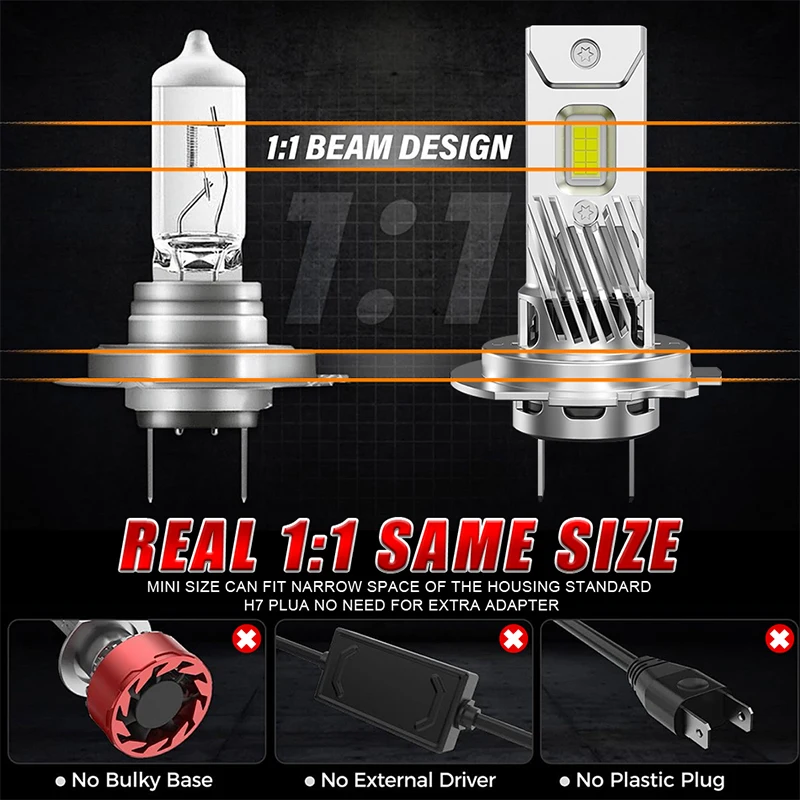 1500000LM 1500W H7 LED Headlight Bulbs CANBUS No Error Mini Wireless 8054 CSP Car Headlamp Auto Diode Lamp H7 Turbo Led For BMW led lights led bulbs led headlights led car headlights car headlamps