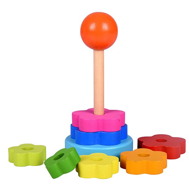 Wooden Rainbow Stacking TowerZ 3