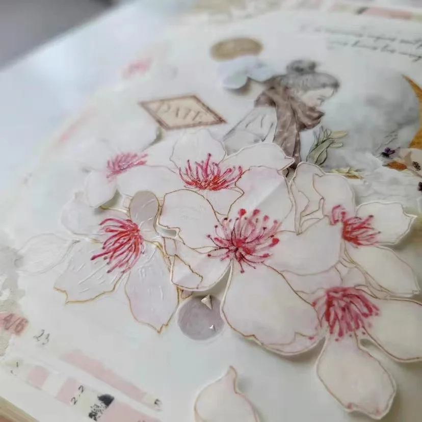 Fairy Maru Flower Roll Sakura Washi PET Tape 1 Loop-90cm DIY Scrapbooking Decorative Plan Sticker