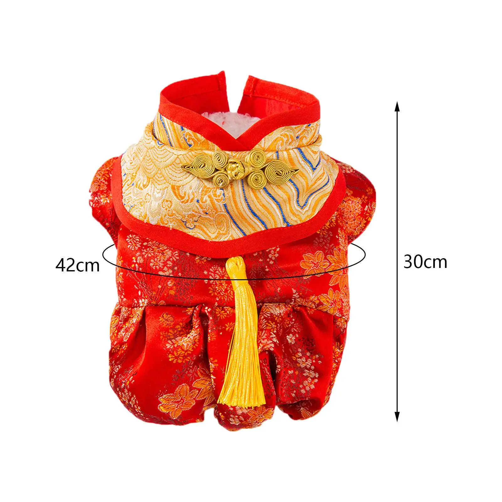 Dog Chinese New Year Costume Dress Winter Apparel Pet Winter Coat Pets Tang Suit for Teddy Bichon Puppy Small Dogs Celebration