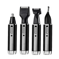 Portable, sleek, versatile 4-in-1 compact nose hair trimmer for men - Convenient grooming kit for precision beard shaping - Must 1