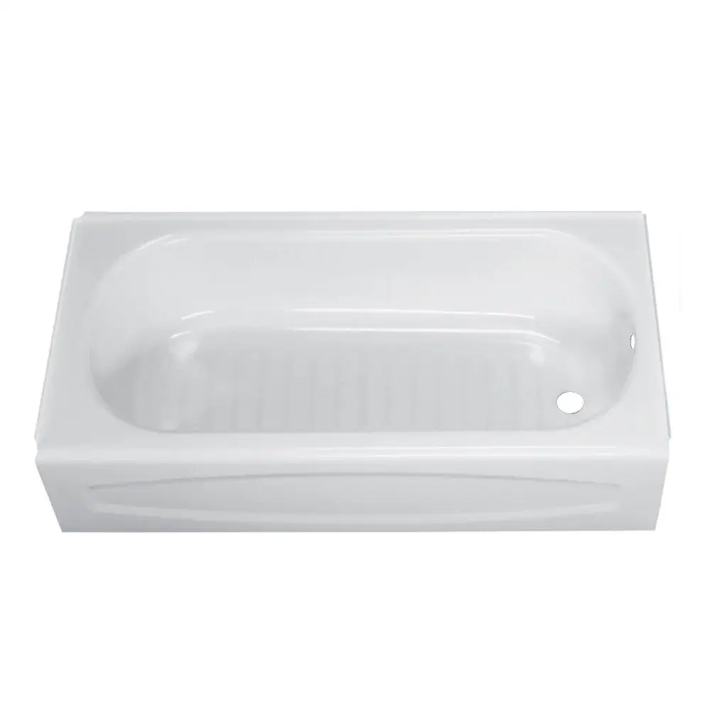 Solar Soaking Bathtub Acid Resisting Enamel Steel Right Hand Outlet Slip-Resistant White 5ftoren Outlet Slip-Resistant White 5ft 2