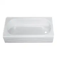 Solar Soaking Bathtub Acid Resisting Enamel Steel Right Hand Outlet Slip-Resistant White 5ftoren Outlet Slip-Resistant White 5ft 2