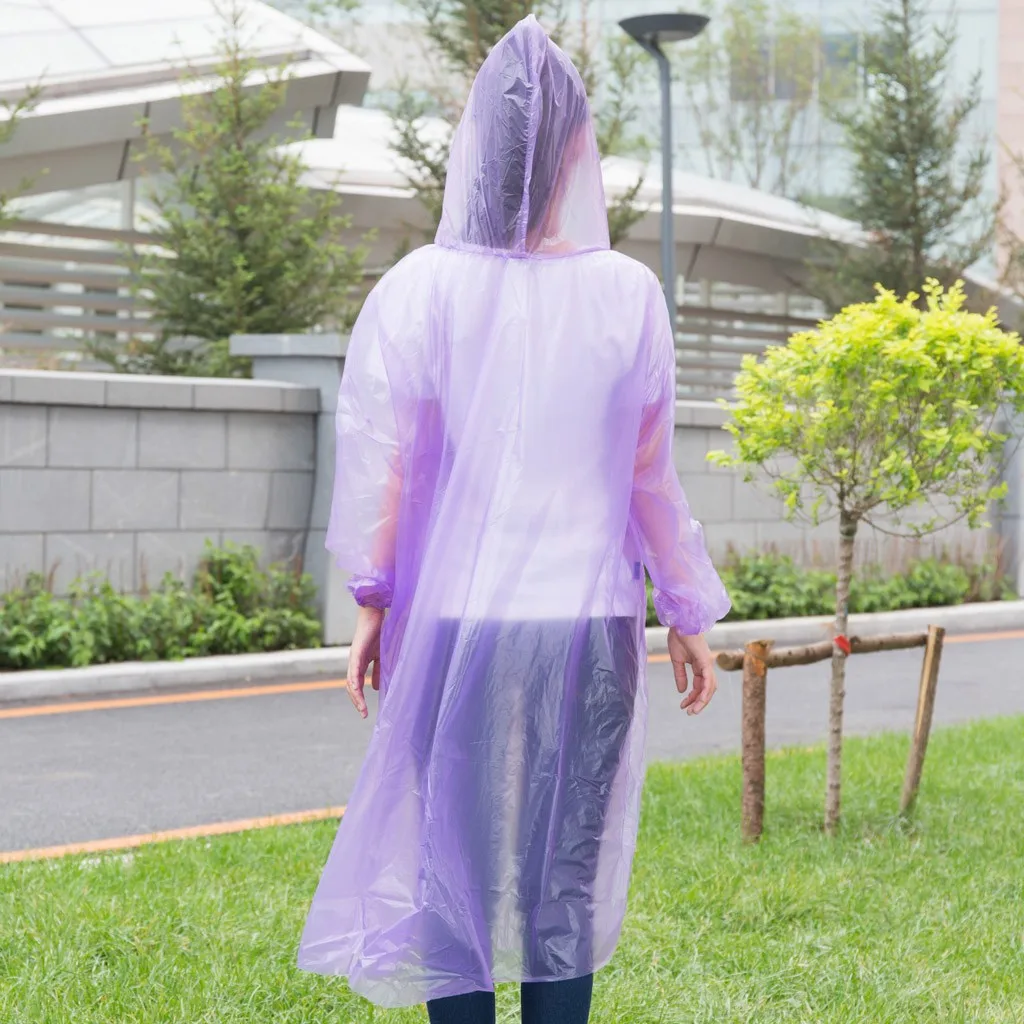 Poncho Antipioggia Trasparente Usa E Getta Per Adulti – Confezione Da 5, Con Cappuccio E Maniche, Impermeabile E Compatto, Ideale Per Viaggi, Concerti Ed Emergenze