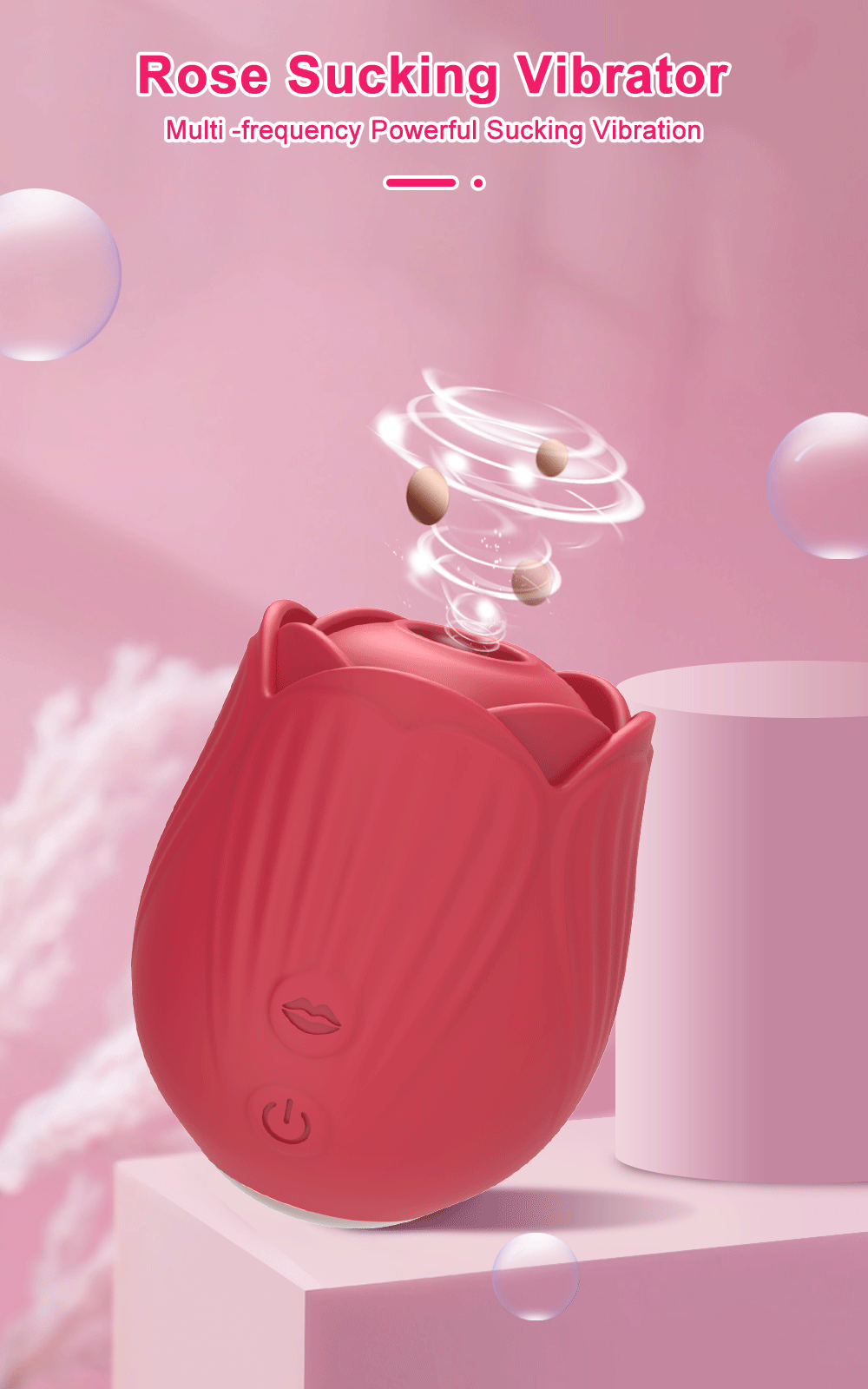 Rose succion léchage poussée vibrateur pour femmes Clitoris mamelons stimulateur masseur Silicone femme adulte sexe_voghion.com