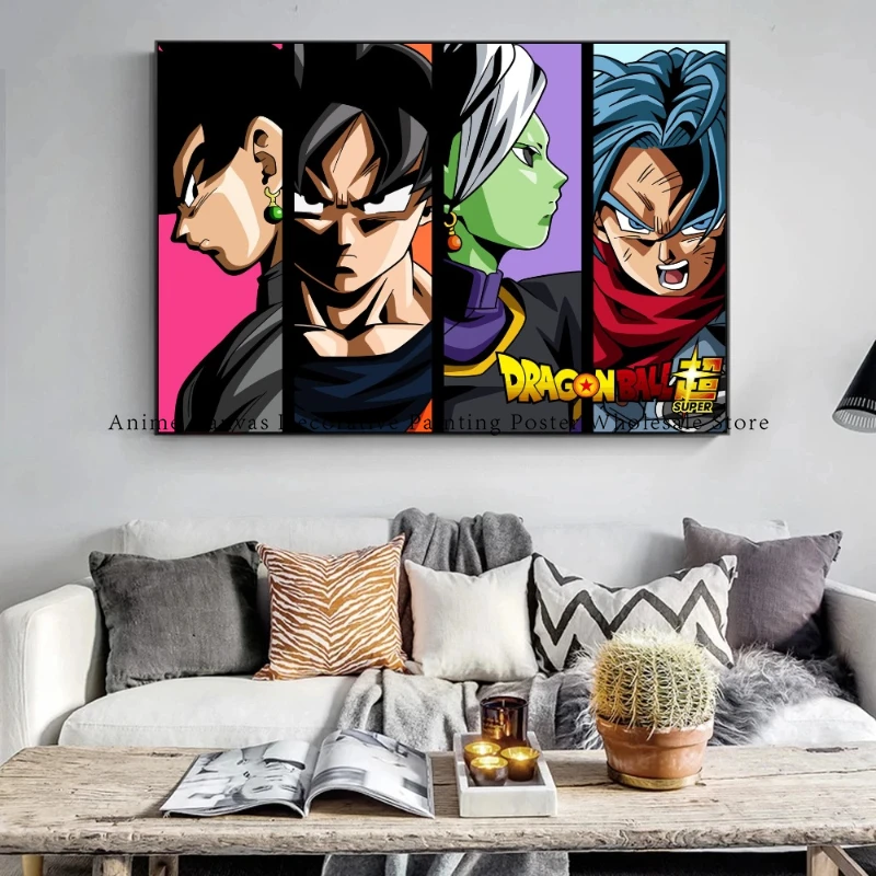 

Classic Anime Canvas Prints Poster Figures Dragon Ball Super Saiyan Goku Gohan Vegeta Art Home Room Bar Wall Decor Painting Gift