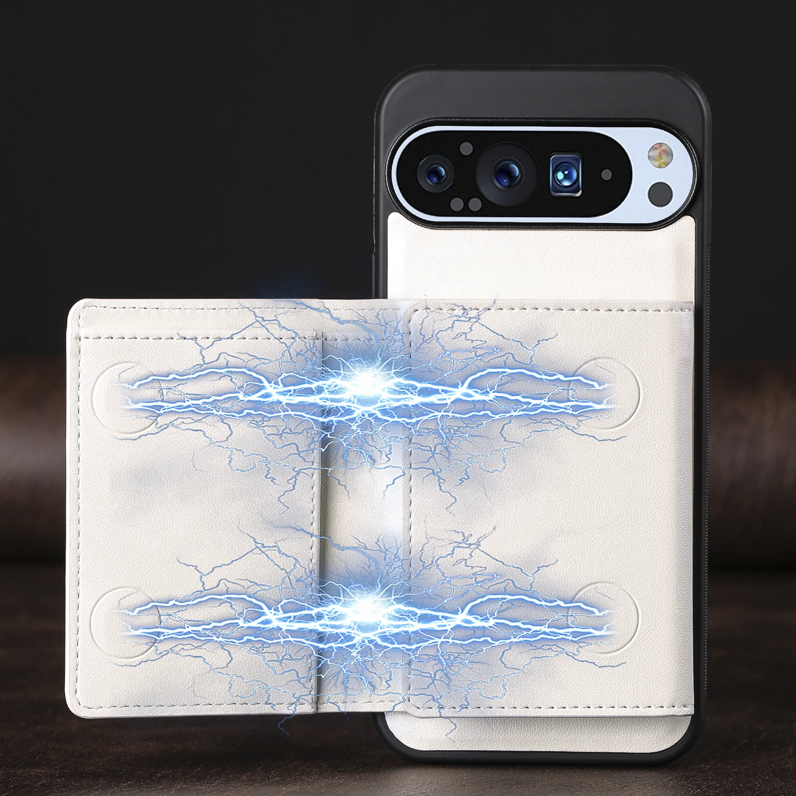 Luxury Leather MagSafe Phone Wallet Case - Premium Anti-Drop Business Card Holder Cover