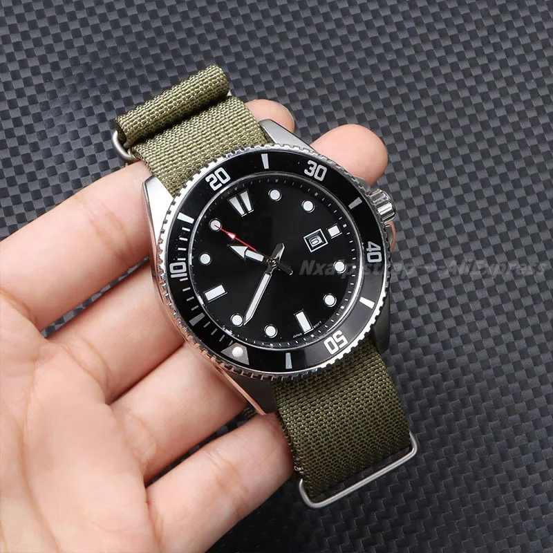 Men's Military Sport Ribbed Nylon Watch Strap - Braided Fabric Band Accessories