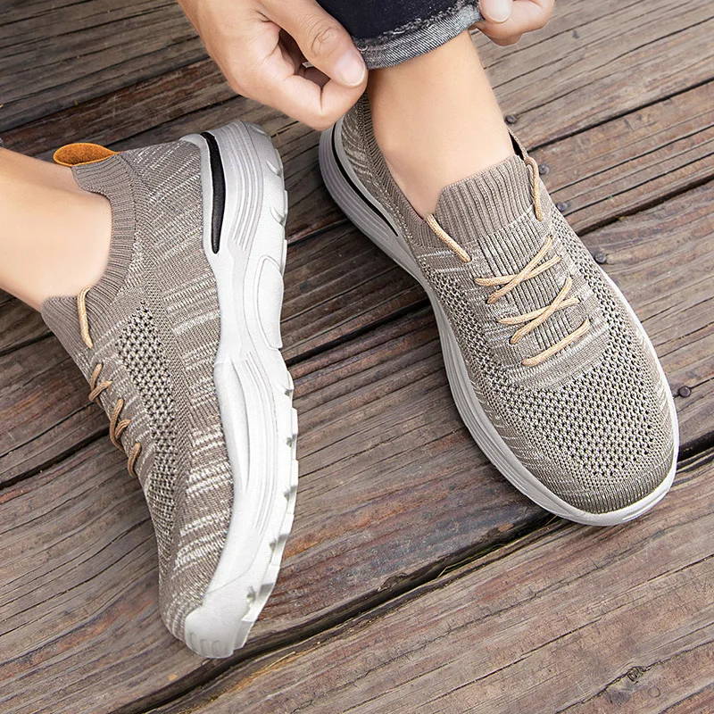Men Casual Shoes Comfortable Mesh  Summer Breathable  Loafers Wide Slip On Walking  