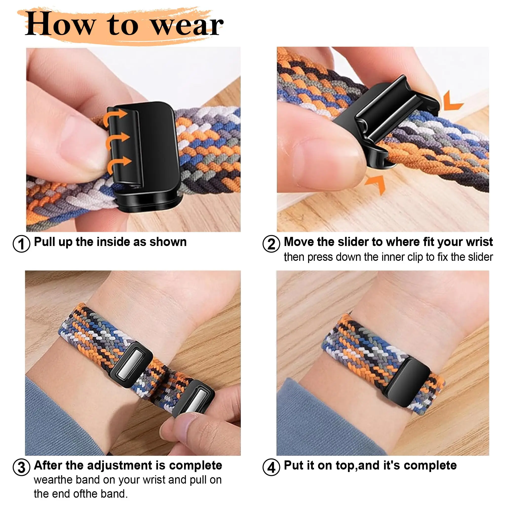 Magnetic Braided Loop Bracelet 20mm No-Gap Strap