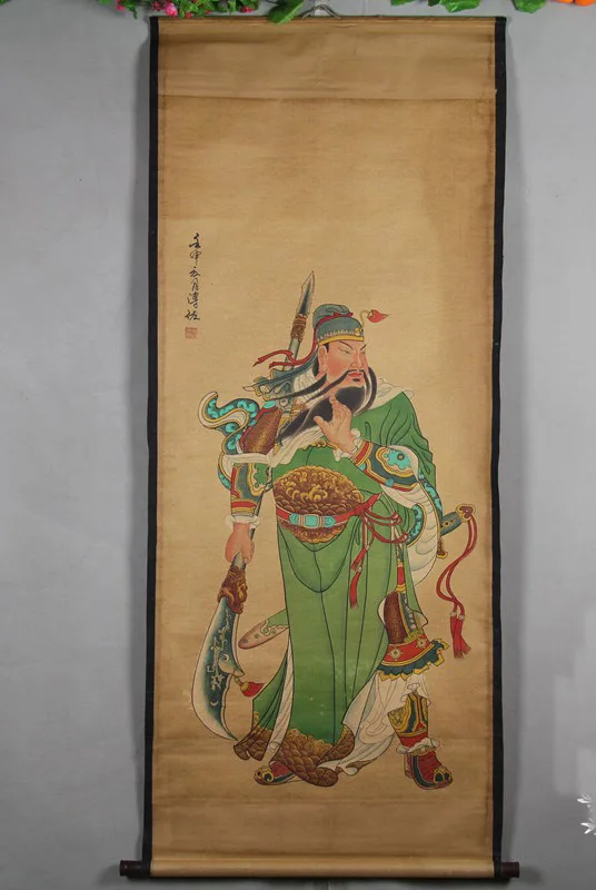 

165 см большая домашняя офисная компания эффективные Деньги Рисование процветание # боевой Бог богатства Гуань Гонг гуанди живопись