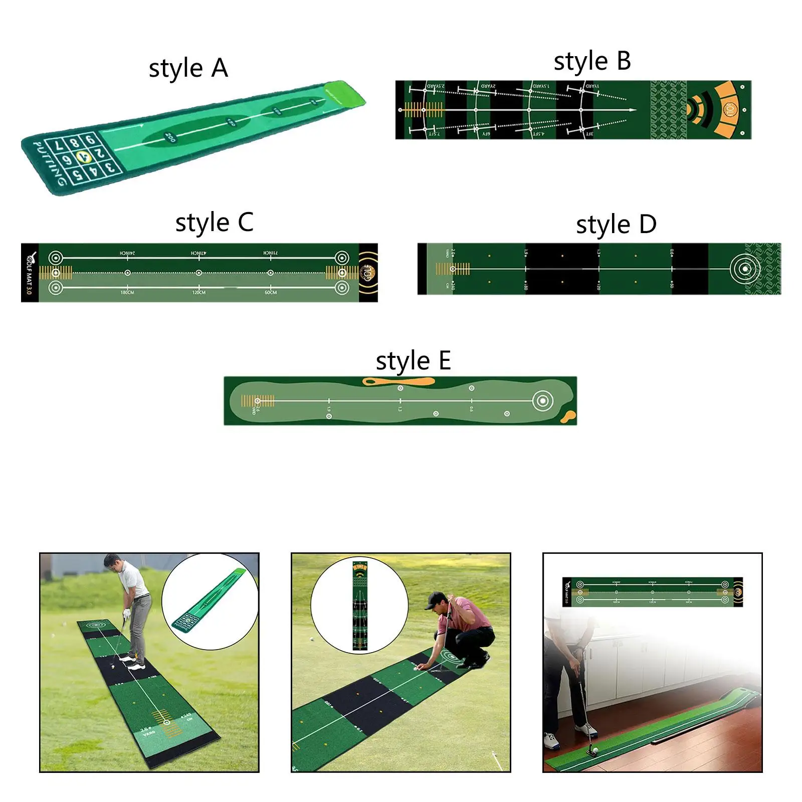 Description Picture 4 of itemGolf Putting Mat Golfing Supplies Portable Training Aid Improve Golf Skills Golf Accessories for Indoor Park Garden Office Home