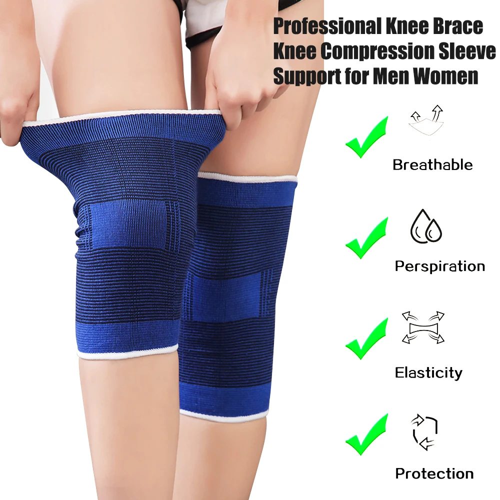 Sports Knee Support Brace Wraps Compression Sleeve Stabilizer for Arthritis Meniscus Patella Protector Running 1 Pair BraceTop knee support sleeve,knee support,knee brace,knee wraps
