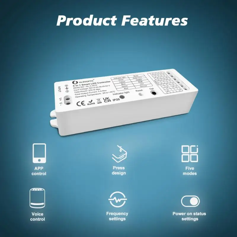 

Tuya WiFi LED Controller Strip RGB RGB+CCT 5 In 1 Led Light Controllor Smart Home Work With Home And Alexa Voice Control