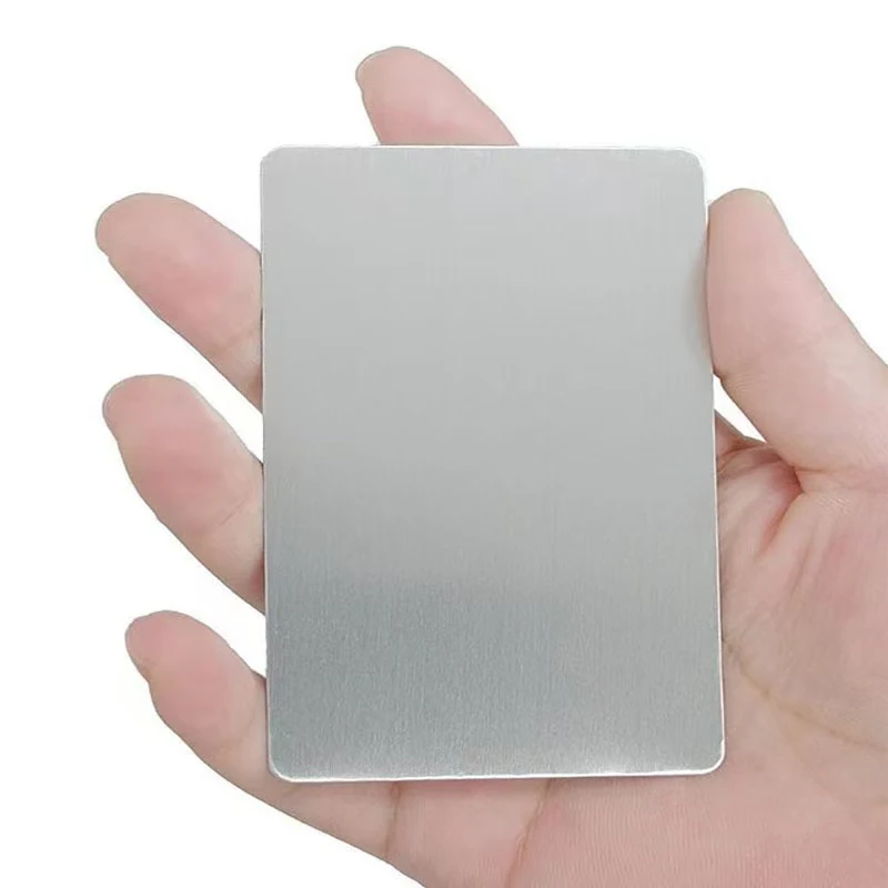 50/100 Pcs 레이저 조각 블랭크 알루미늄 시트 레이저 조각 명함 다목적 DIY 선물 카드 86x54x0.2mm