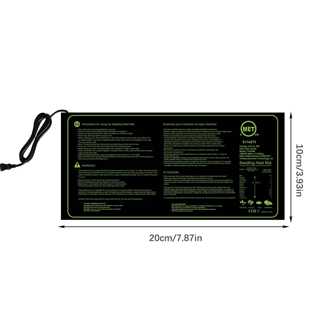 Seedling Heating Mat Warm Propagation Clone Starter Pads Strong Adhesion