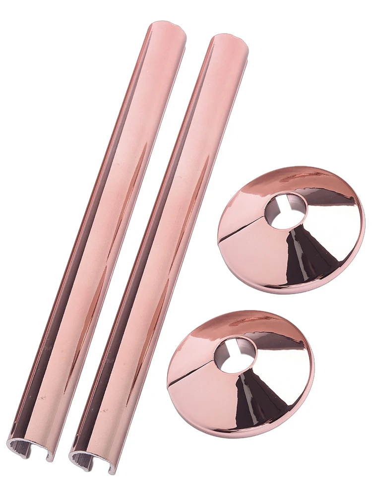 Elegance To Your Radiators 2 Pk Pipes Radiator Pipe Covers Sleeve 15mm Collars Cut Fit Bathroom Chrome Home Improvement
