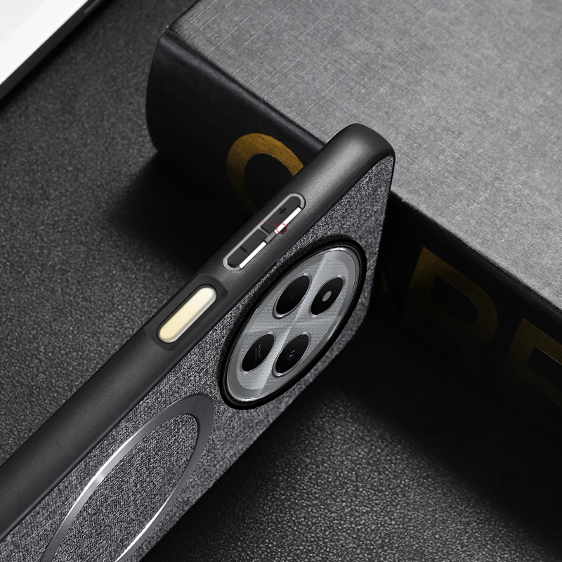 Magnetic TPU + PC Ultra-Thin Anti-Slip Woven Textile Cloth Pattern Case