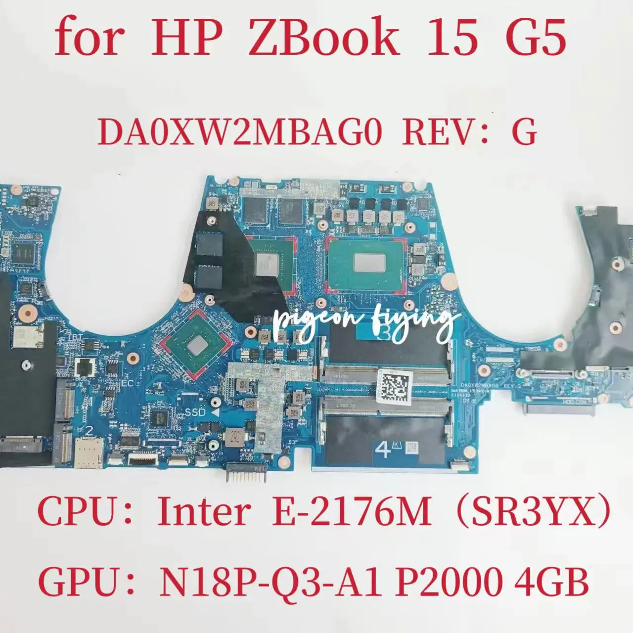 

DA0XW2MBAG0 для HP ZBook 15 G5 материнская плата для ноутбука CPU:E-2176M SR3YX GPU:N18P-Q3-A1 P2000 4 Гб DDR4 100% ТЕСТ ОК