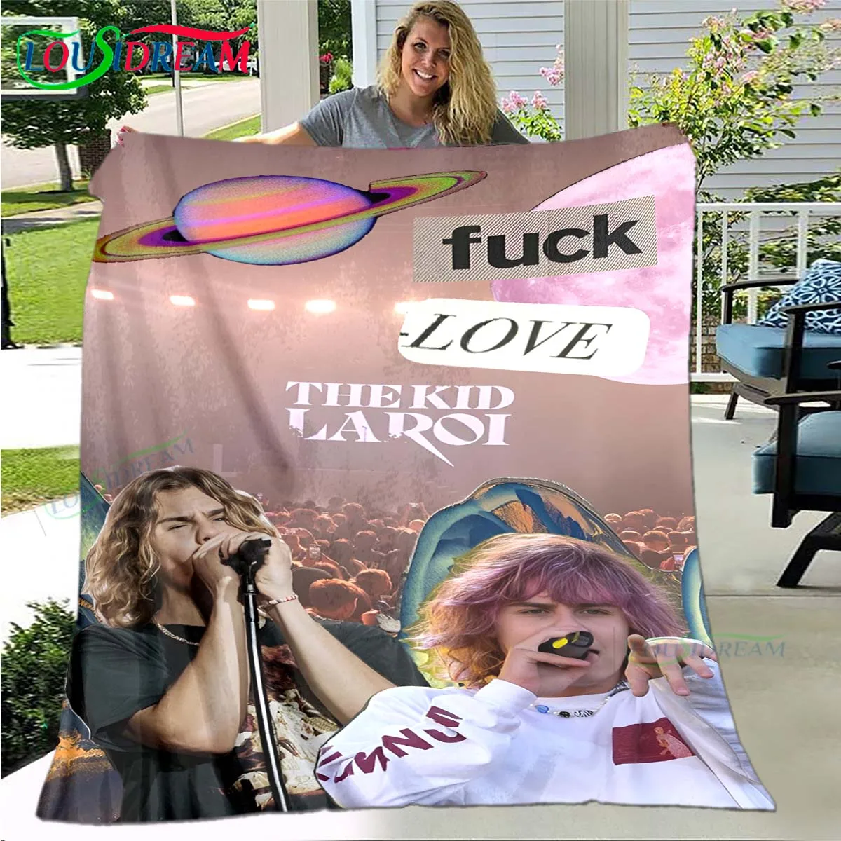 Fashion Pop Singer The Kid L-LAROI Four Seasons Blanket Sofa Cover Travel Bed Plush Blanket Travel Office Break Blanket Gift 3